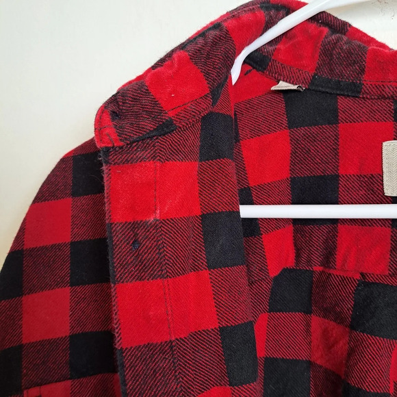 Jachs Red Black Buffalo Plaid 100% Cotton Long Sleeve Button Down Size Medium - Picture 3 of 8
